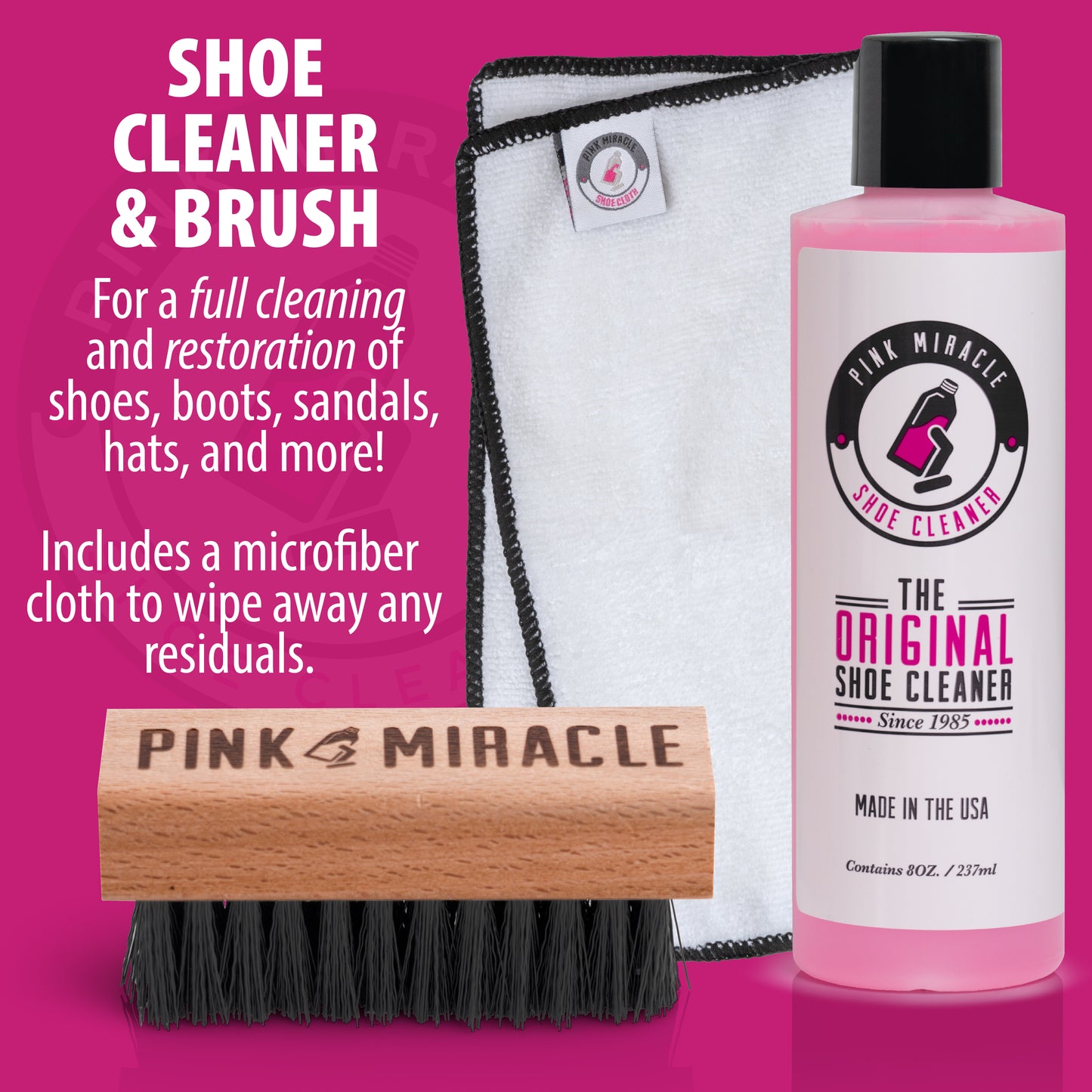 Pink Miracle Shoe Care Kit -All In One Shoe Cleaning and Protection Kit