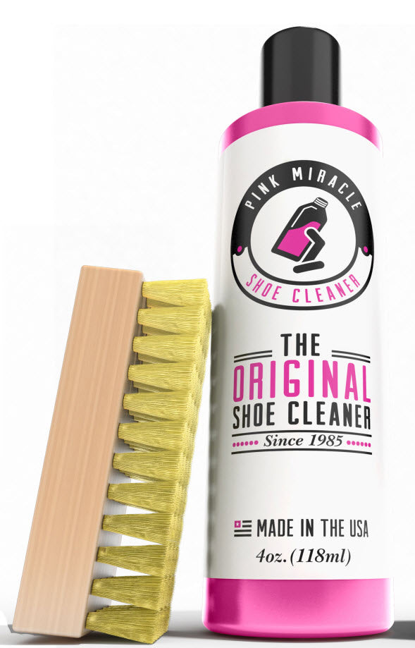 4oz Pink Miracle Shoe Cleaner Kit With Brush 610395739333